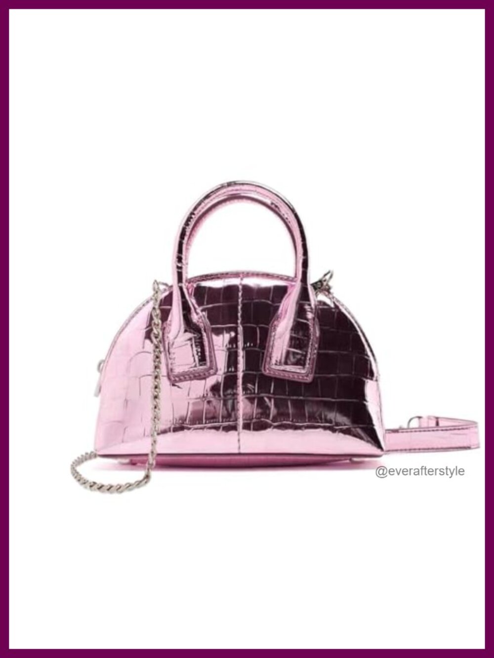 Metallic Crocodile Pattern Crossbody Bag Mini Top Handle Purse